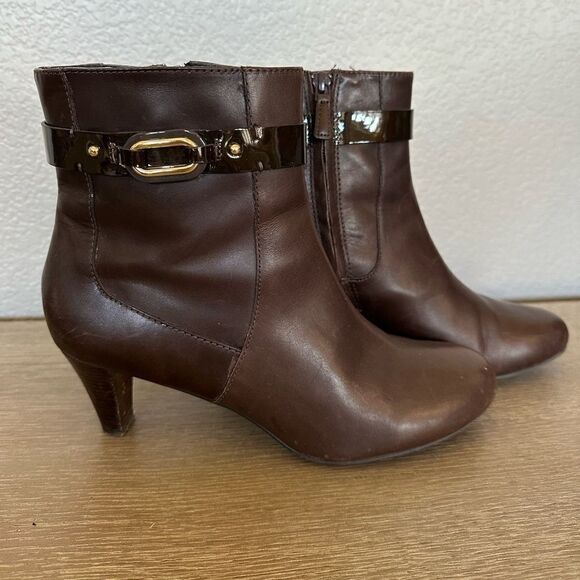 Cole Haan Nike Air Brown Leather Ankle Boots 9.5 - Picture 2 of 7